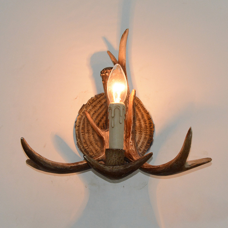 Resin Art And Wood - Lampa ścienna LED w stylu vintage