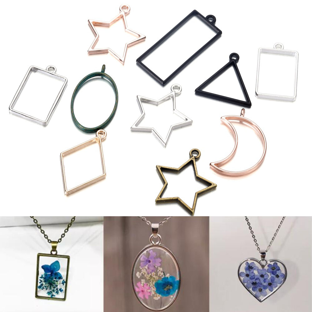 Resin Art Letters - 14 sztuk/partia mieszany styl geometryczna pusta