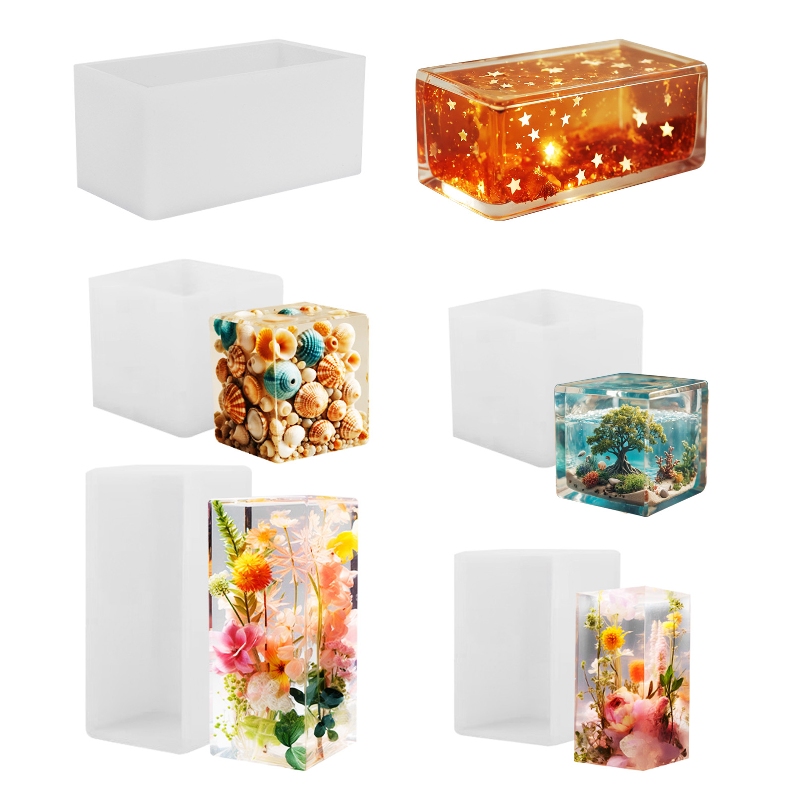 Resin Art Kit With Molds - Forma silikonowa do odlewania żywicy epoksydowej,