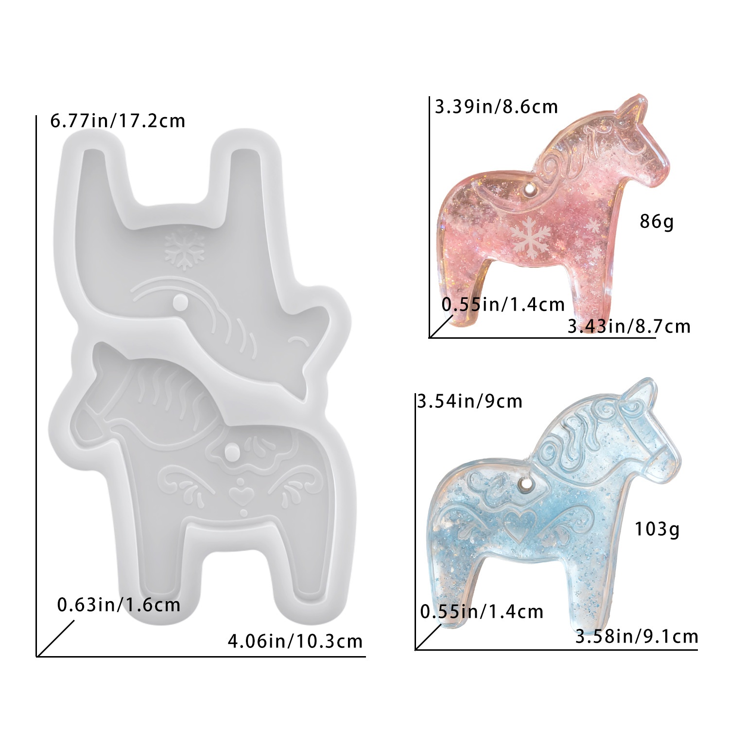 Resin Art Kit With Molds - Formy silikonowe Dala Horse DIY do