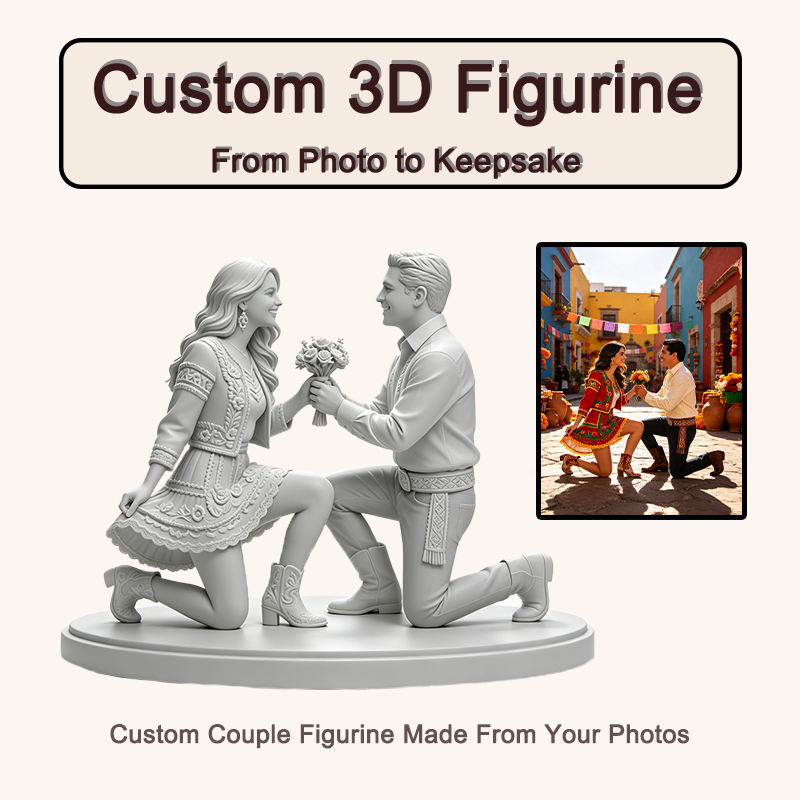 Resin Art Gift For Wedding - Indywidualnie wykonana figurka przedstawiająca parę, wydrukowana