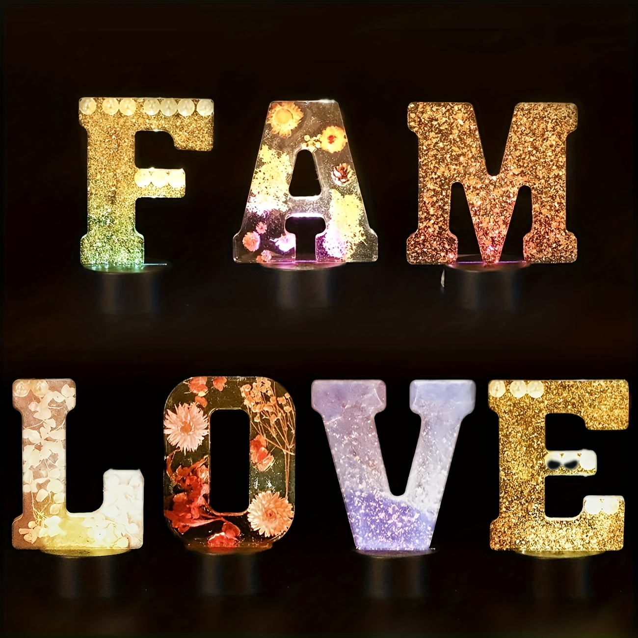 Resin Art Letters - 7-calowa forma z żywicy na duże