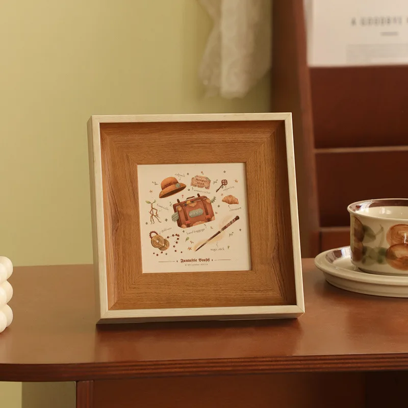 Resin Art And Wood - Retro kwadratowa ramka na zdjęcia z