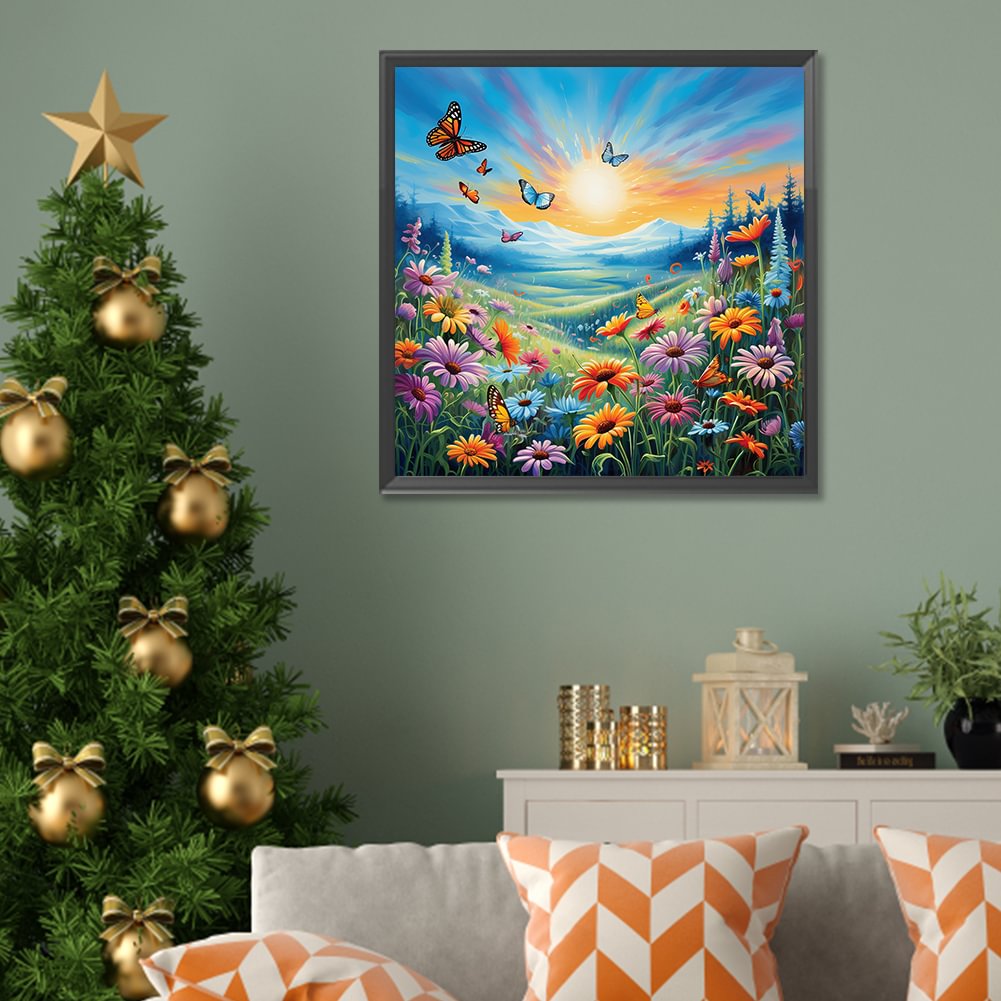 Resin Art Flower - Diamentowe Malowanie Rodzinne Słodkie Jelenie Kwiaty